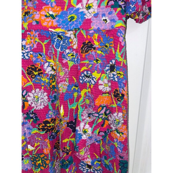 Tanya Taylor Nat Women’s Silk Mini Dress size 2 NWOT V-Neck Hot Pink Floral $495 - Picture 6 of 12